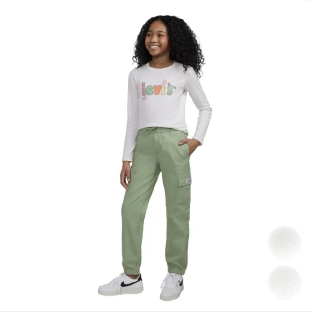 NWT Levi's Youth Mid-Rise Twill Jogger Green Basil Size 10